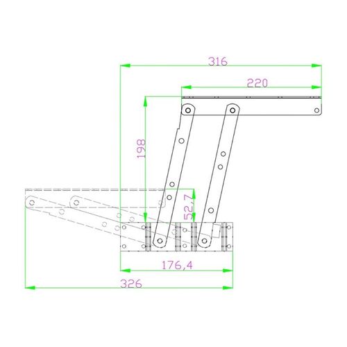 Air Rod Buffer Folding Coffee Table Countertop Lifting Creat