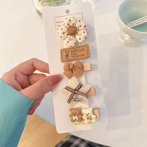 Girls Ba All-in-one Cloth Hair Clip Ba Does Not Hit Cute Su