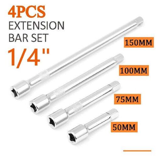 1/4 Socket Ratchet Wrench Extension Bar 50/75/100/150mm