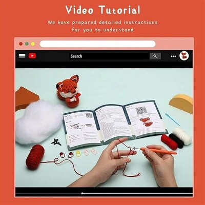 MIUSIE Fox Crocheting Starter Kits with Crochet Hooks Yarn P