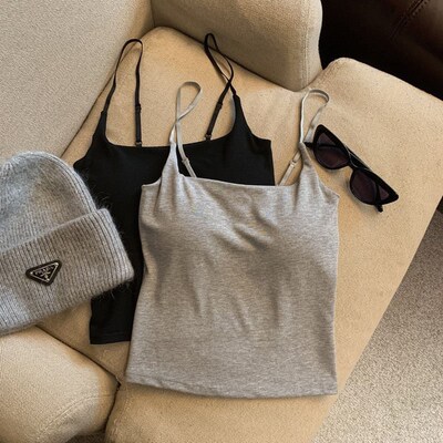 Simple Solid lor Inner Sling Small Vest Fixed Chest Pad Slim
