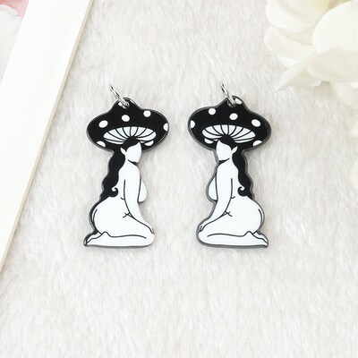 8Pcs Goth Mushroom Charms Bikini Girl Swimsuit Cartoon Figur