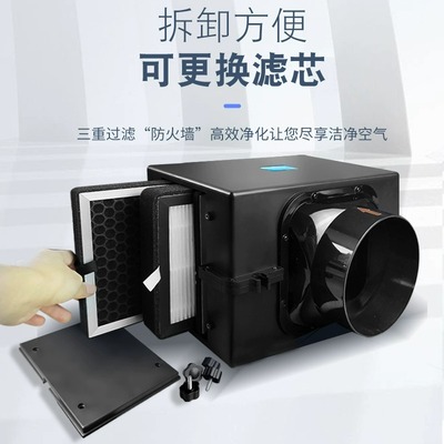 新风系统空气过滤箱管道通风机前置除烟味灰尘滤芯过滤防虫网净化