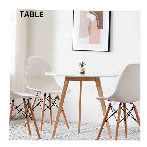 Small coffee table white circular table and chair a set tea