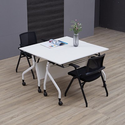 麦亚折叠培训桌会议桌培训桌椅拼接带轮移动翻板桌长条桌