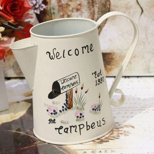 Vintage Metal Flower Jug Pitcher Jar Vase Wedding Home RUSTI