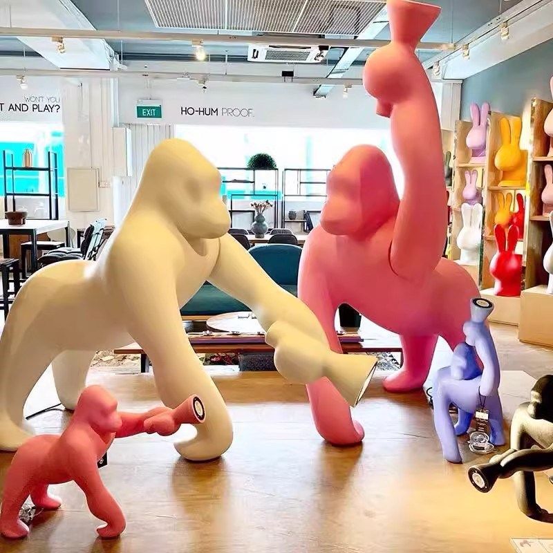 雕塑落地大摆件猩猩艺术灯潮流设计师展厅酒店样板间落地装饰品,家居饰品,落地摆件,淘宝优惠券,粉丝福利购,淘宝优惠卷
