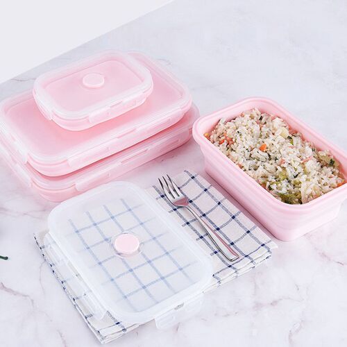 350-1200ml Silicone Collapsible Lunch Box Food Storage Conta