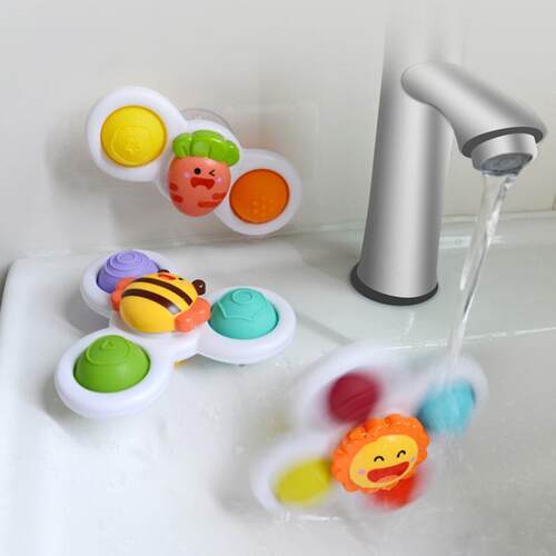 3Pcs/Set Baby Bath Toys Funny Bathing Sucker Spinner Suction