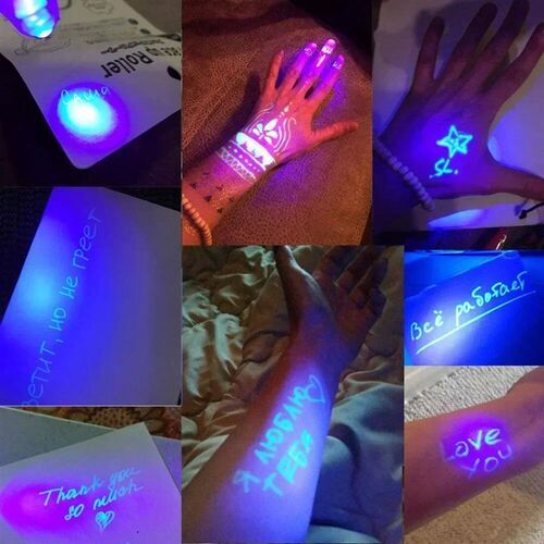 12pcs Spy Pen Invisible Ink Pen with UV Light Magic Marker f