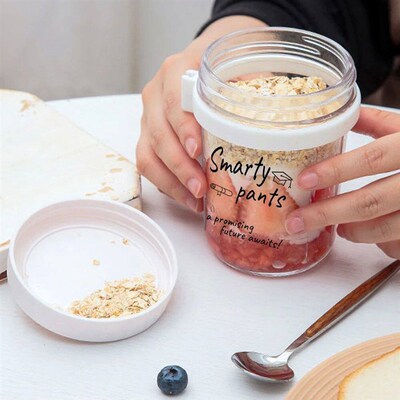 Overnight Oats Jars Breakfast Fruit Yogurt Salad Cup With Li