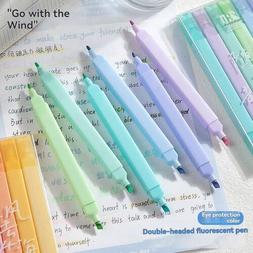 6/12 Colors Highlighters Cute Pastel Pens  Pens Soft Tip Aes