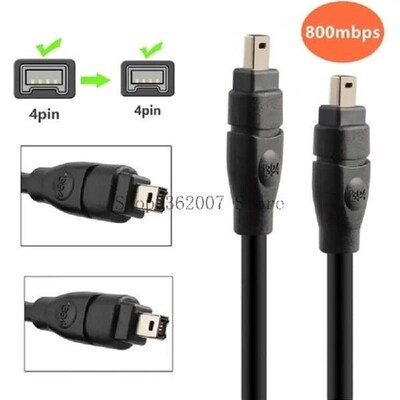 Efficient 4 Pin to 4 Pin Male to Male FireWire 400 Cable