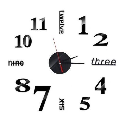 3D Wall Clocks DIY Number Acrylic Mirror Wall Stickers for H