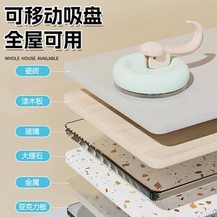 挂钩中的mvp!挂钩真空吸盘免打孔门后挂衣钩卫生间墙上承重粘钩