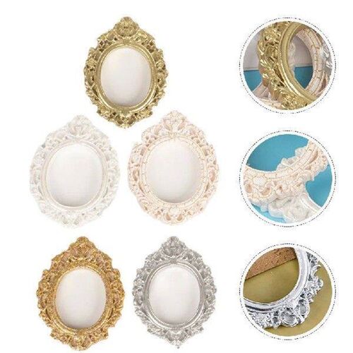5 Pcs Oval Photo Frame House Picture Mini Props Vintage