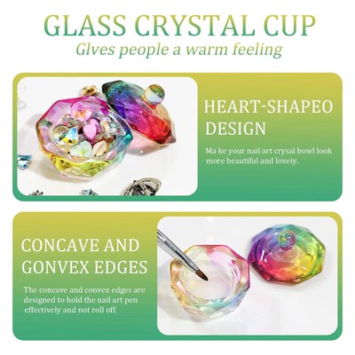 Manicure Pink Acrylic Powder Liquid Crystal Glass Cup with L