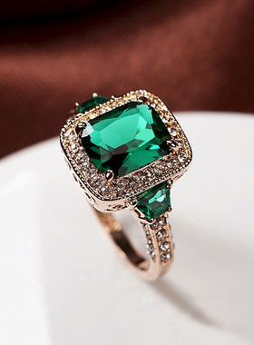 Fashion Genuine Austria Crystal Luxury Classic Rectangle Gre