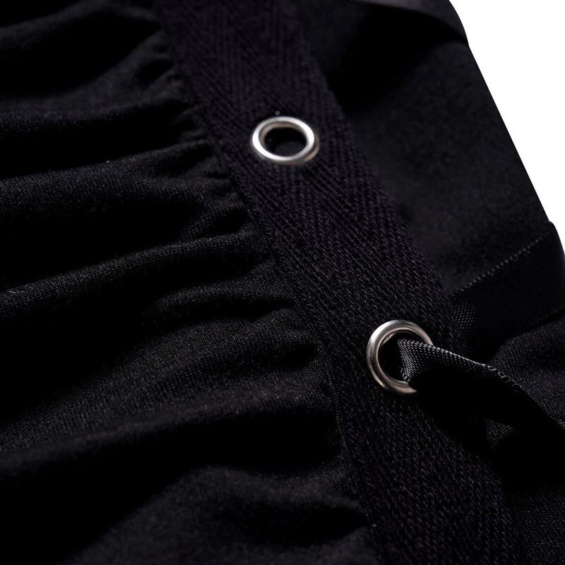 Sleeveless Plain Color Tank Top For Womens Ruched Grommet La - 实物图