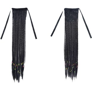 Hop Ponytail Wig Hip Pigtail Twist Braided Womens Dreadlocks