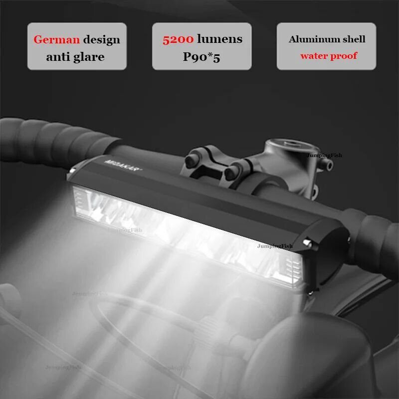 8000mAh 5 Led Bike Light Front Waterproof Led Flashlight for图片
