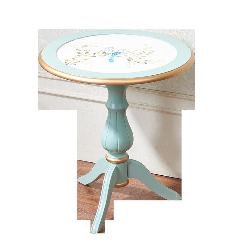 阳台小茶几桌椅地中海彩绘咖啡桌欧式做旧实木家俱边几小圆桌,住宅家具,角几/边几,淘宝优惠券,粉丝福利购,淘宝优惠卷