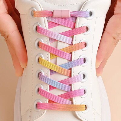 1Pair/2Pair/4Pair No Tie Shoe Lace Colorful Buckle Shoelace