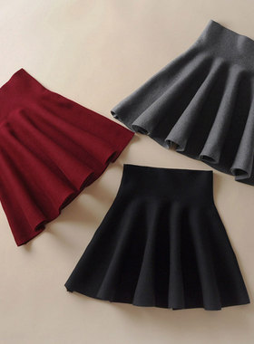 Winter Plaited Knitted Mini Skirts Womens  New Plaid Red
