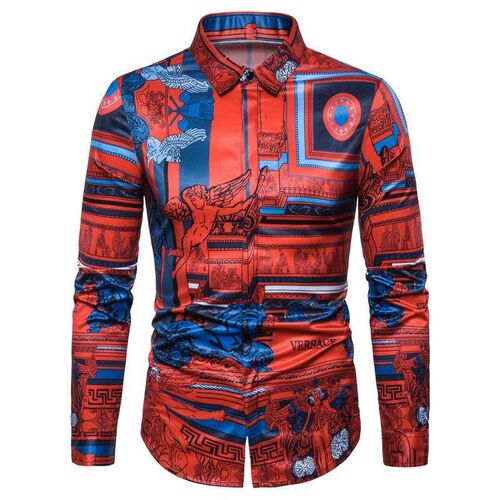 Exclusive Long Sleeve Hawaii Fashion Mens Slim Angel Long S