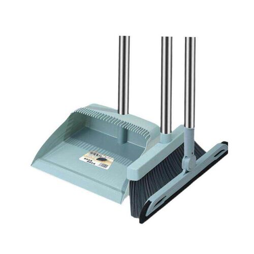 Broom and dustpan set with soft brush broom and dustpan set