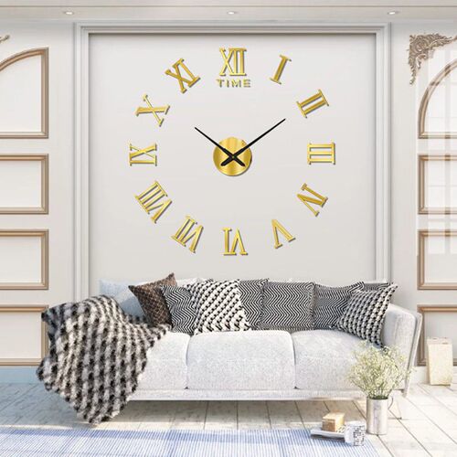 2022 New 3D Roman Numeral Acrylic Mirror Wall Clock Sticker