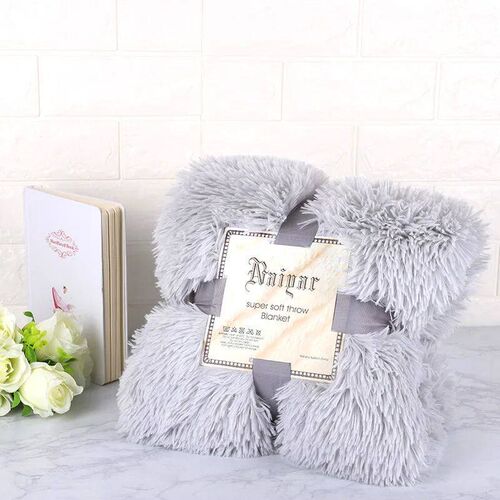 Super Soft Warm Fur Blanket Fluffy Shaggy Sofa Blankets Bed