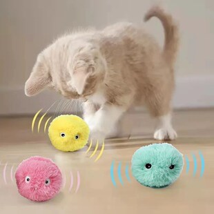 Interactive Traini Smart Toys Electric Catnip Plush Cat Ball