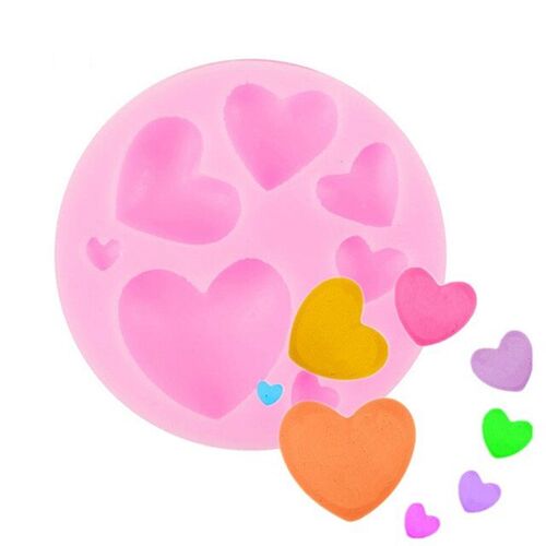 Loving Heart Shape Silicone Fondant Mold DIY Colorful Sweet