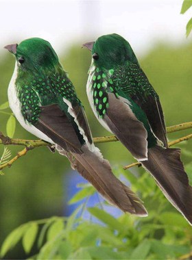 仿真泡沫羽毛麻雀小鸟摆件教学道具假鸟窝蛋巢田园林院手工装饰品