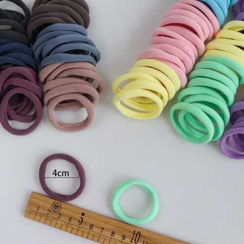 50 Pieces Set Girl Colorful Ornament Nylon Elastic Hair Band