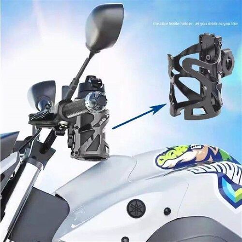 Easy to Install Universal Motorcycle Bottle Cup Rack Black