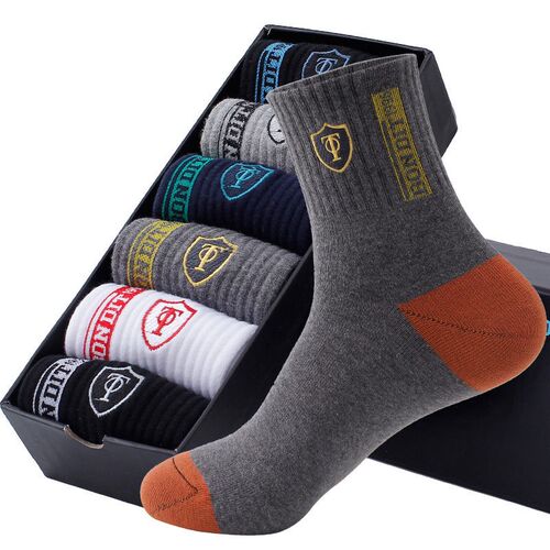 L Socks Mens Solid lor tton Socks Trophy Socks Stocking Deo