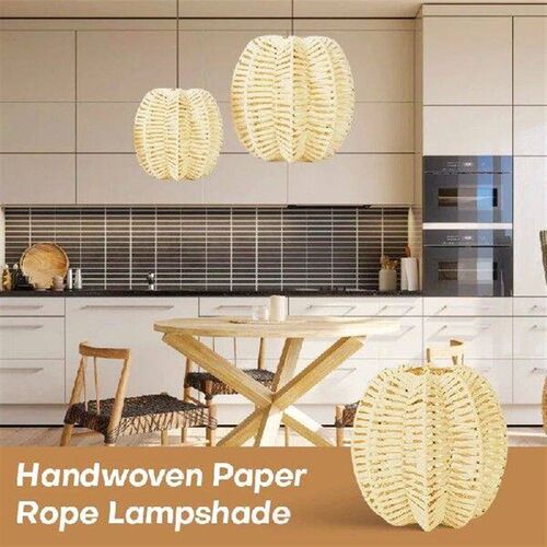 Hand-woven Paper Rope Lampshade Weave Chandelier Retro