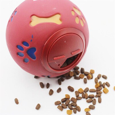 Dog Toy Rubber Ball Chew Dispenser Leakage Food Play Ball In