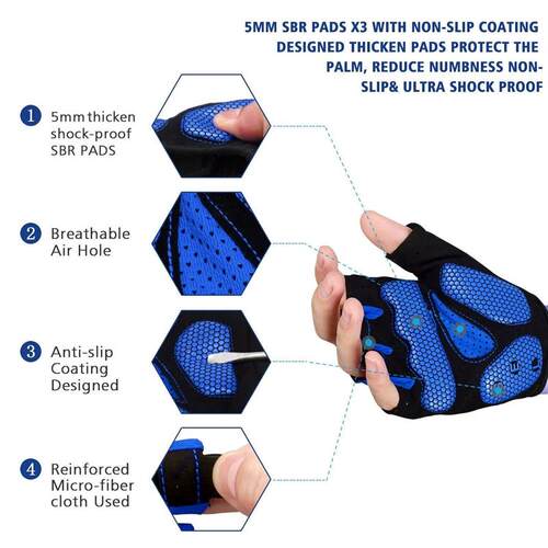 Bike Gloves 5MM SBR Pads Mountain Bike Gloves Breathable Bic