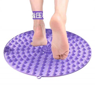 Circular jogging mat with acupressure points for foot massag
