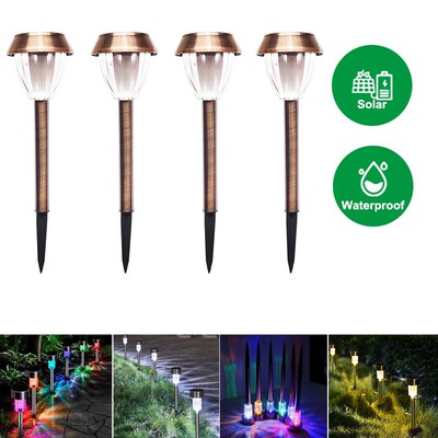 4pcs Solar Garden Lights Decoration Garden LED Hollow Rainpr