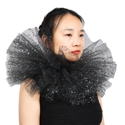 Vintage Neck Ruff Collar Victorian Ruffled Fake Collar
