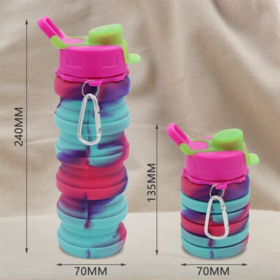 500ML Portable Retractable Silicone Bottle Folding Water Bot