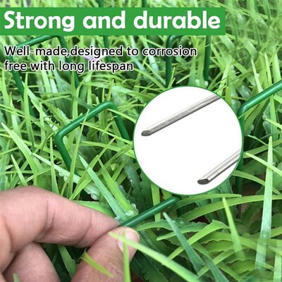 Plastic Metal Lawn U Pins Galvanised Ground Garden Turf