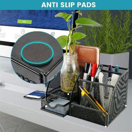 Mesh Desk Organizer Stainless Steel Table Stationary