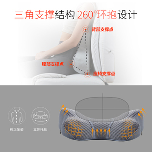 眠趣护腰靠垫办公室腰靠记忆棉座椅腰垫久坐腰枕石墨烯加热靠枕