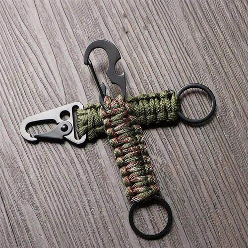 Outdoor Keychain Ring Camping Carabiner Military Paracord Co