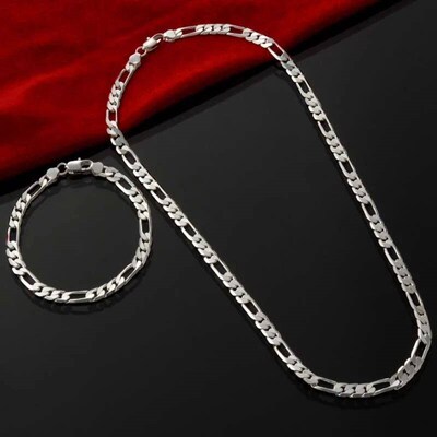 Noble New Arrive Silver Color 4MM Chain for Men Women Bracel